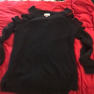 Forever 21 Black Cold Shoulder Sweater